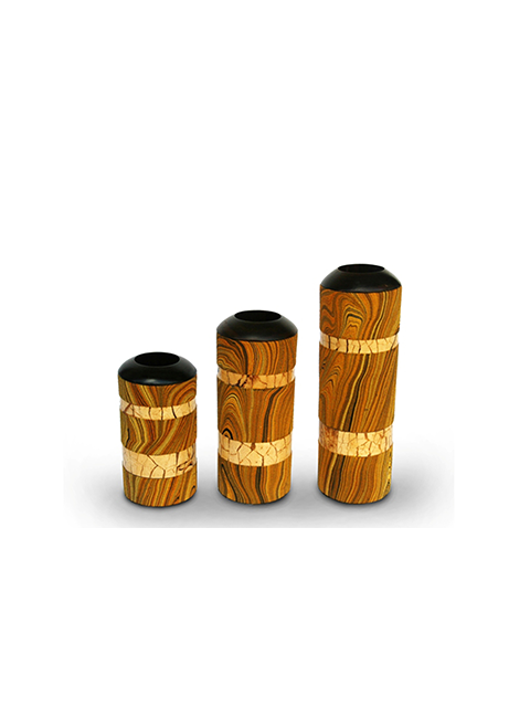 tube-shape-candle-holder-yellow-sand-painting