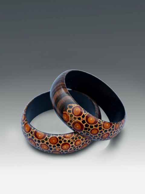wooden-bracelet-orange-kawung-and-flower